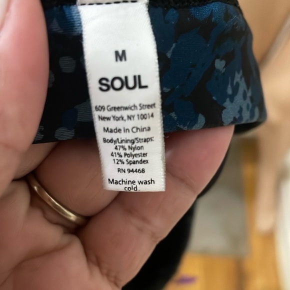 Soul Women's Blue Patterned Sports Bra - Picture 2 of 8